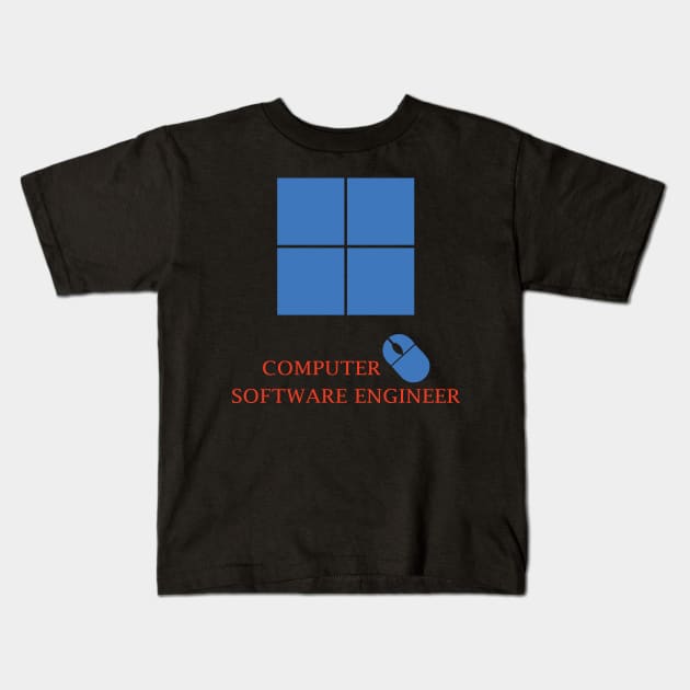 computer software engineer best design Kids T-Shirt by PrisDesign99